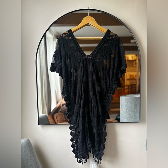 SOMYA COLLECTION | boho crochet trim beach cover up - Picture 3 of 4